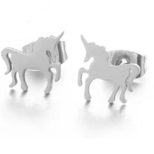 New cute silver horse earrings